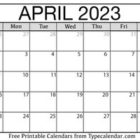 April 2023 Calendar