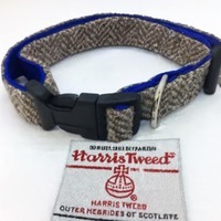Harris tweed dog collar