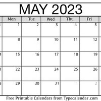 May 2023 Calendar