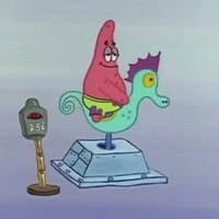 Patrick Riding a Seahorse