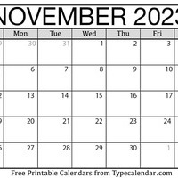 November 2023 Calendar