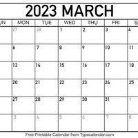 March Calendar 2023