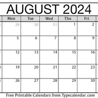August 2024 Calendars