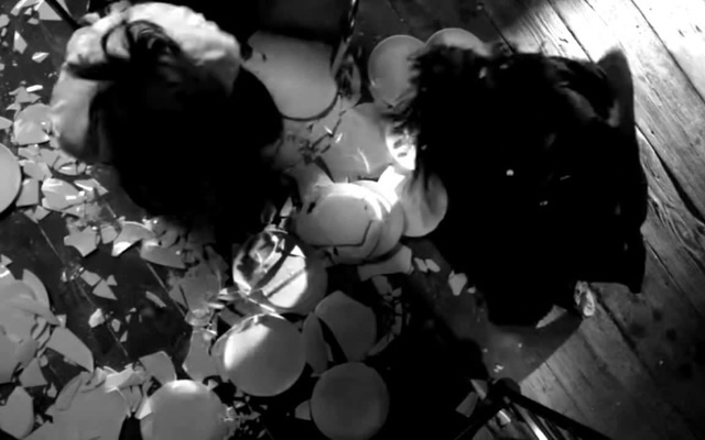On the floor and on the head