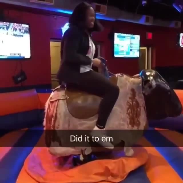 Curvy Ebony Teen Riding Bull
