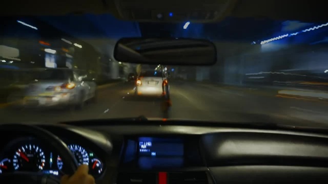 Out of the car in the night city